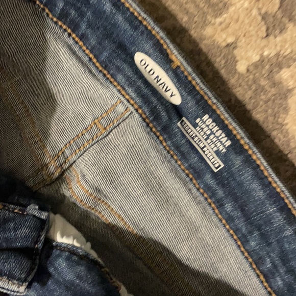 Old Navy Rockstar Super Skinny High rise ( Secret Slim Pockets) dark blue jeans - Picture 3 of 3
